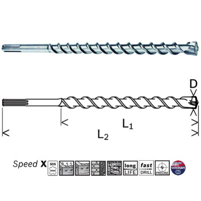 Свердло для бетону Bosch SDS-max Speed ​​X 12x400x540