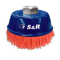 Щітка чашкова пряма на болгарку S&R 100 мм (абразивний дріт)