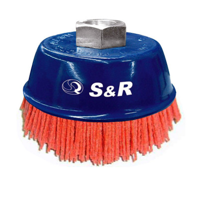Щітка чашкова пряма на болгарку S&R 100 мм (абразивний дріт)