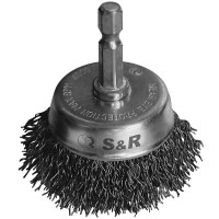 Щітка чашкова на дриль S&R 50 мм (нержавіючий кручений дріт)