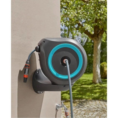 Котушка зі шлангом Gardena Roll-Up M Automatic настінна 20 м