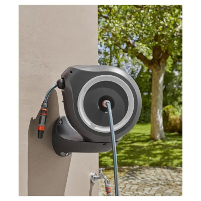 Котушка зі шлангом Gardena Roll-Up M Automatic настінна 20 м