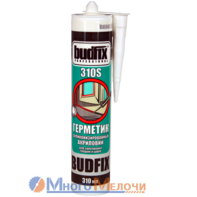 Герметик силіконовий акриловий Budfix 310S 310 мл (білий)