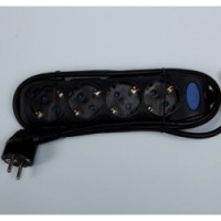 Подовжувач побутовий Elektraline 3 м 3х1 чорний