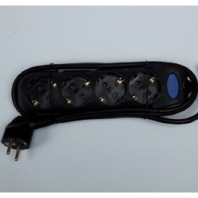 Подовжувач побутовий Elektraline 3 м 3х1 чорний
