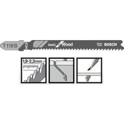 Пиляльне полотно Bosch Basic for Wood T 119 B 5шт