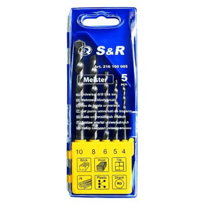 Набір свердел універсальних S&R 5 шт.