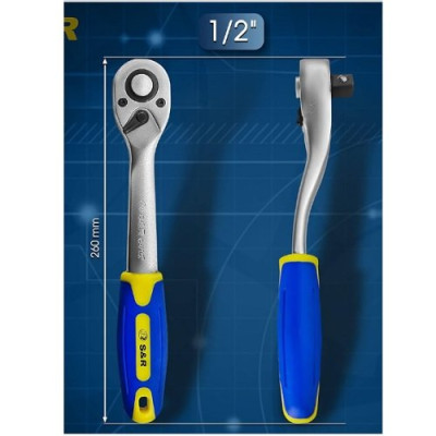 Ключ-тріскачка S&R 1/2" 260 мм із реверсом