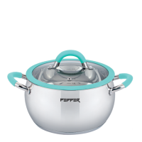 Каструля PR-1110-16 Apple Mint PEPPER Кришка з силіконовим обідком 16 см 2.2 л