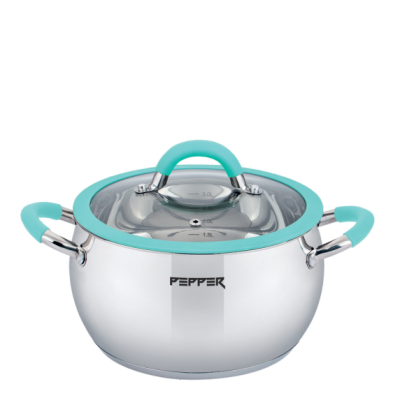 Каструля PR-1110-18 Apple Mint PEPPER Кришка з силіконовим обідком 18 см 3 л