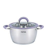 Каструля PR-1109-22 Purple iris PEPPER Кришка з силіконовим обідком 22 см 4.2 л