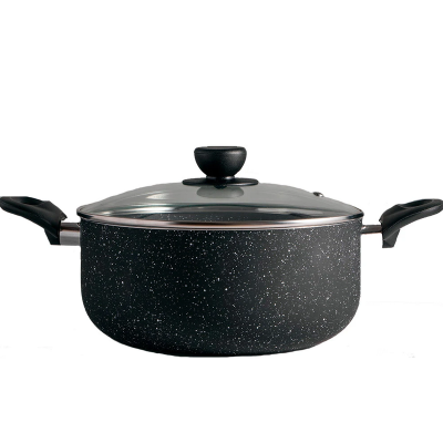 Каструля з кришкою GT-2409-24 покриття Marble Gusto 24 см 4 л