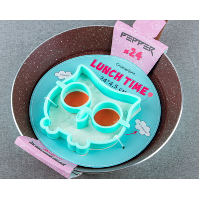 Сковорода PR-2114-24 LUNCHE TIME + форма для сніданку совенок 24 см PEPPER