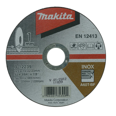 Makita В-12239, 125х1 Коло відрізне для нержавіючої сталі 60Т