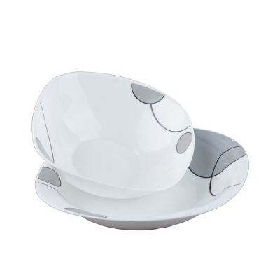 Тарілка супова V-230Sgb Сірі бульбашки square Vittora 230 мм