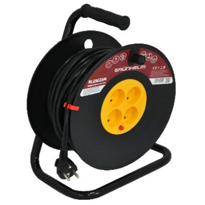 Подовжувач на котушці RL15G20M 4 розетки Grunhelm 20 м