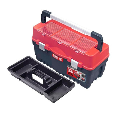 Ящик для інструментів з лотком та металевими замками 27" Formula S700 Carbo Alu red HAISSER