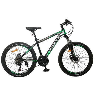 Велосипед 15" чорно-зелений 24" Fighter Forte