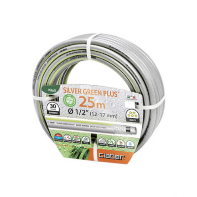 Шланг для поливу Claber Silver Green Plus 9060 25 м 1/2 сірий