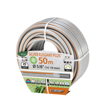 Шланг для поливу Claber Silver Elegant Plus 9127 50 м 5/8 сірий