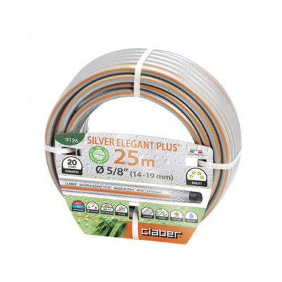 Шланг для поливу Claber Silver Elegant Plus 9126 25 м 5/8 сірий